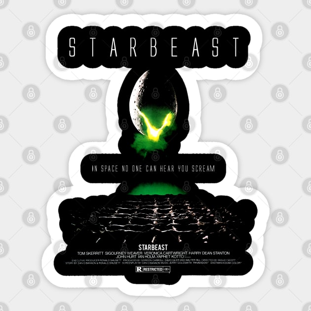 Alien Poster as STARBEAST Sticker by hauntedjack